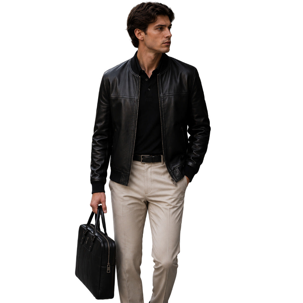 Dolce & Gabbana Lambskin Jacket Leather Black