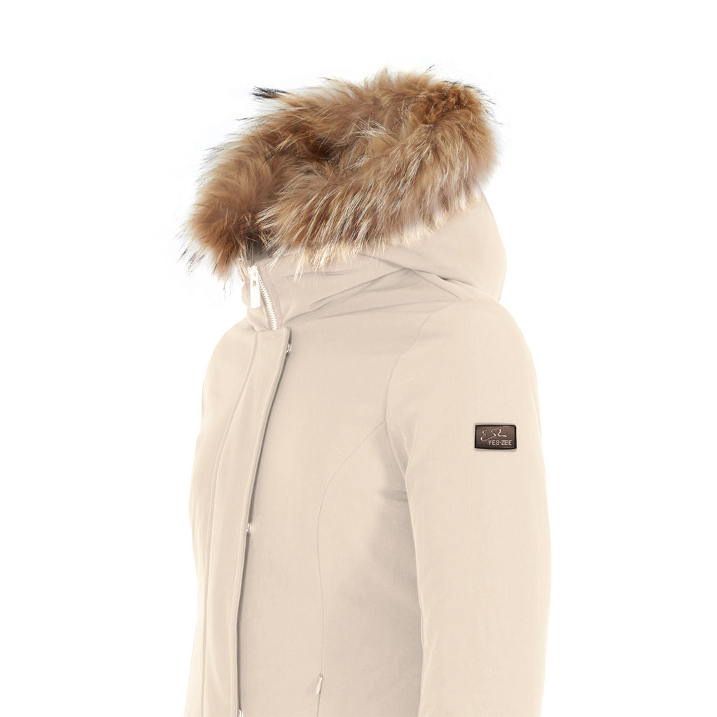Yes Zee Fur Down Jacket Lungo Pelo Gold — view 4