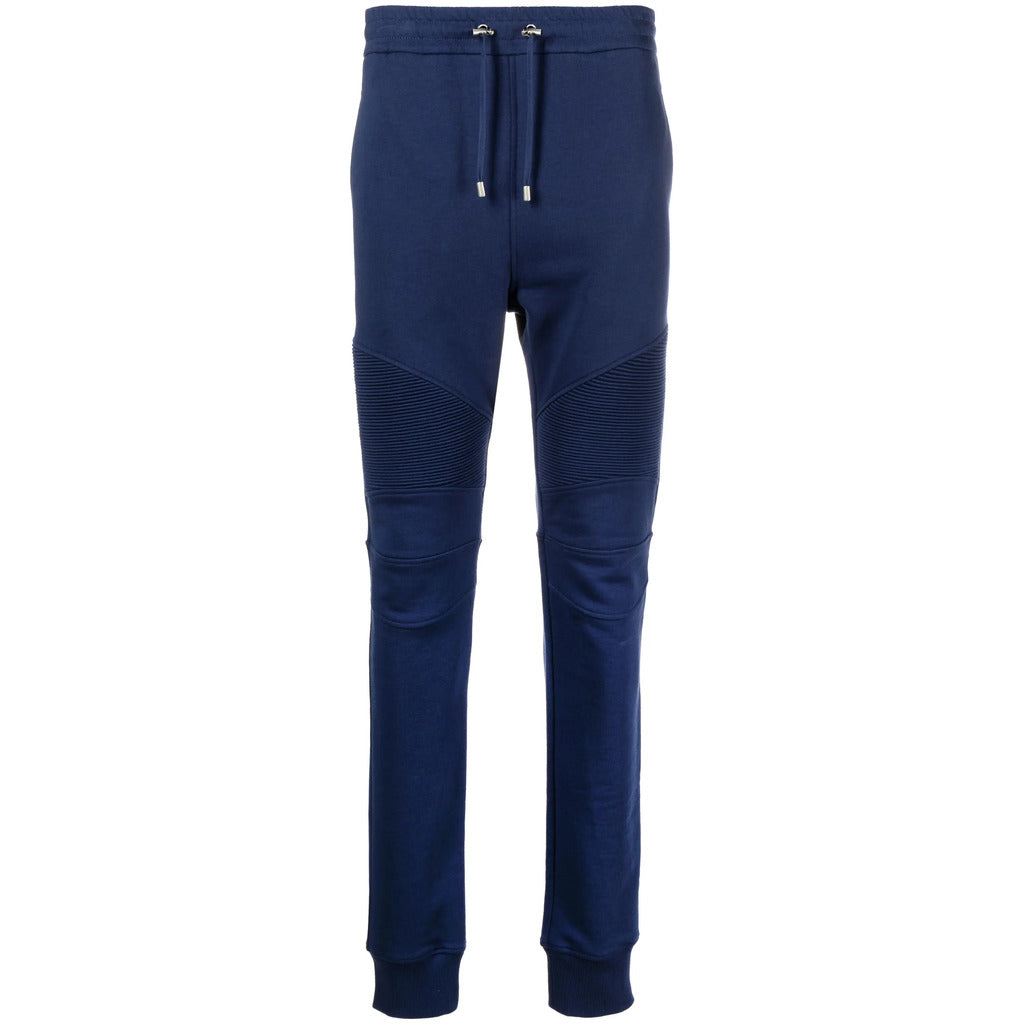 Balmain Cotton Trousers Jogging Blue
