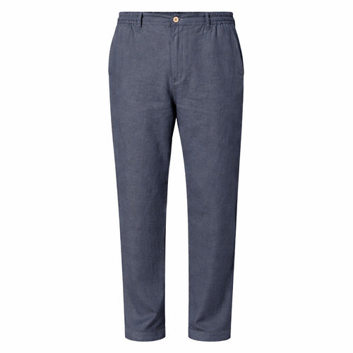 Alpha Studio Linen Trousers Blue