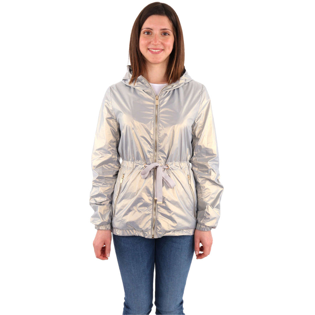 Yes Zee silver nylon k-way jacket