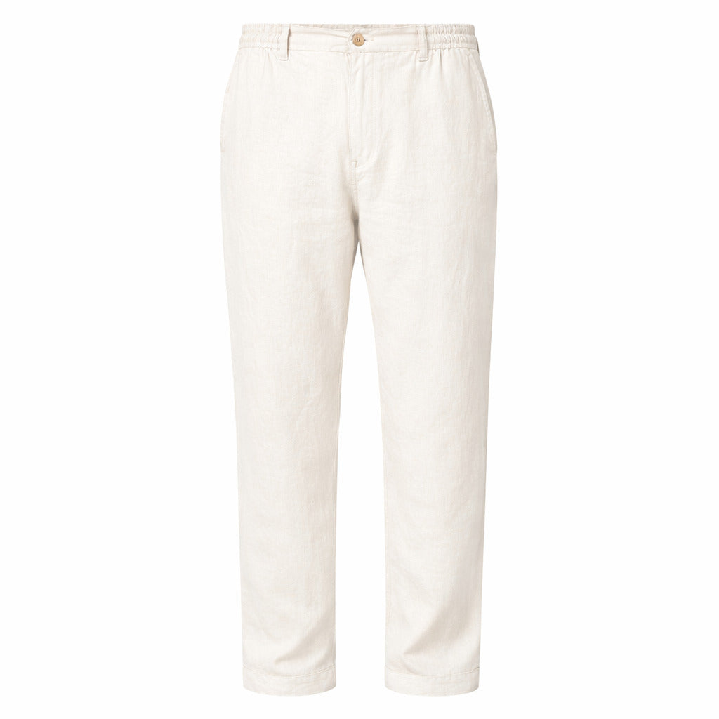 Alpha Studio Linen Trousers Bianchi White