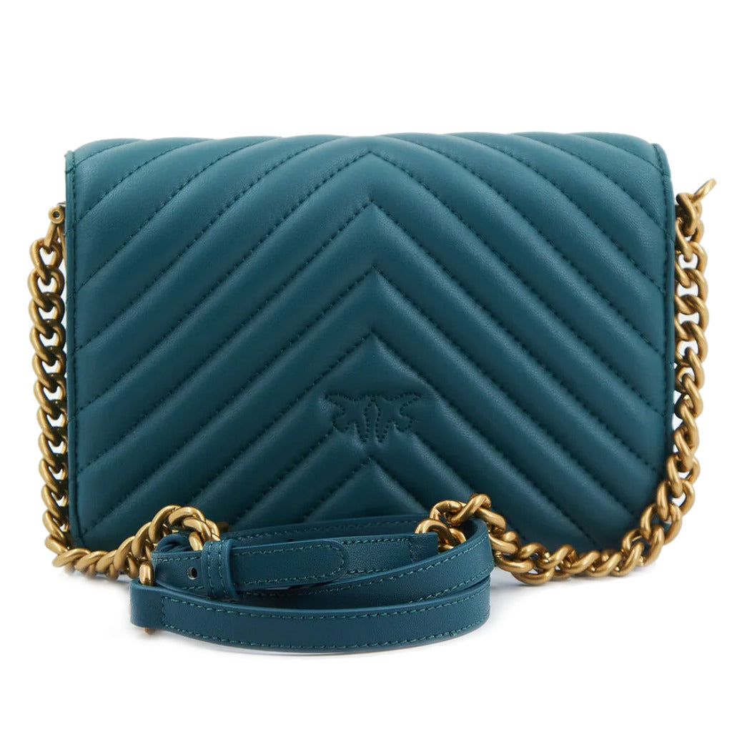 Pinko Leather Crossbody Bag Pink Blue — view 2