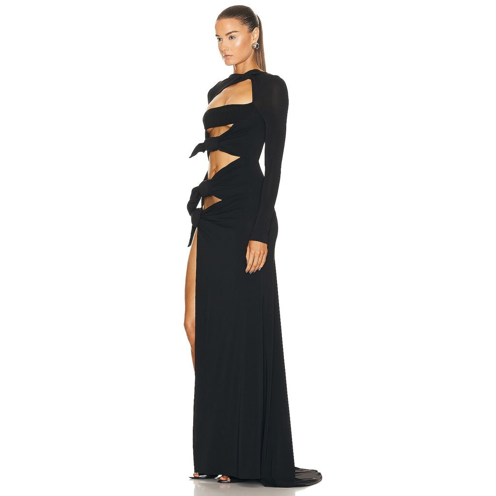 The Attico Dress Lungo Black — view 3