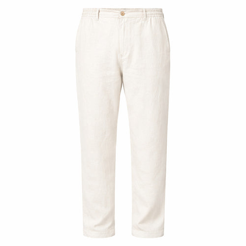 Alpha Studio Linen Trousers Bianchi White — view 2