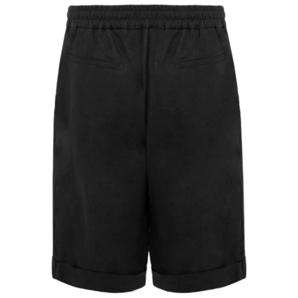 Alpha Studio Linen Shorts Black — view 3