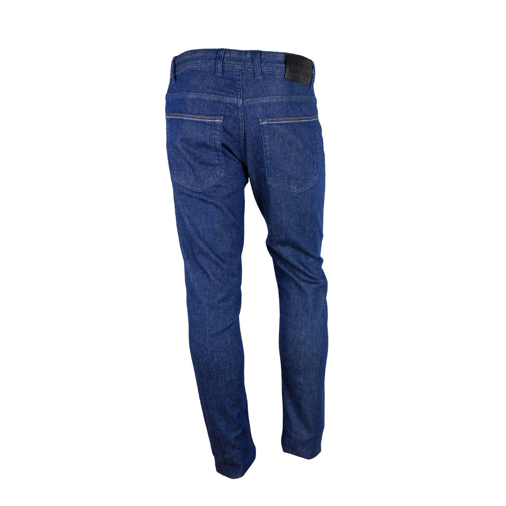 Aquascutum men denim jeans in cotton, dark blue