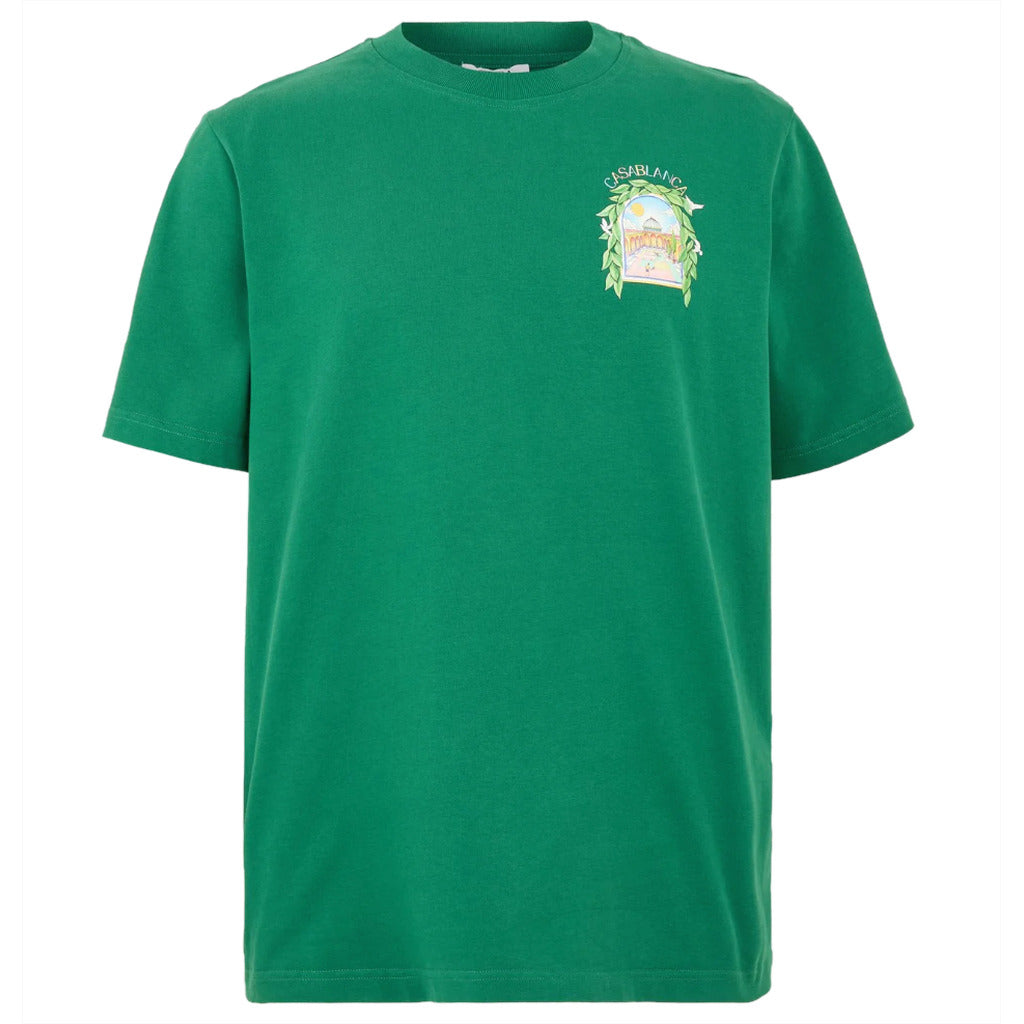 Casablanca Cotton Printed T-Shirt L'Arch De Tennis Green