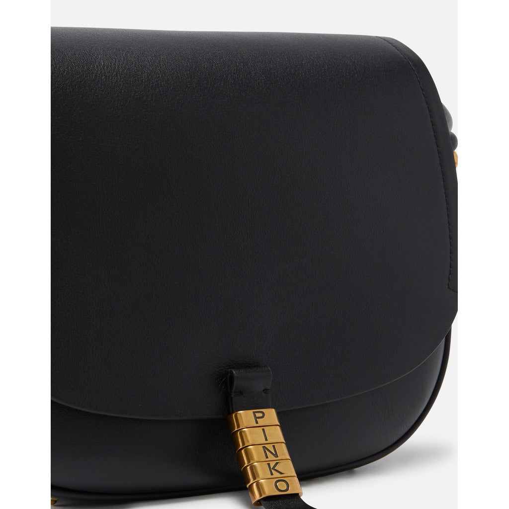 Pinko Leather Saddle Classic Nero Gold — view 5