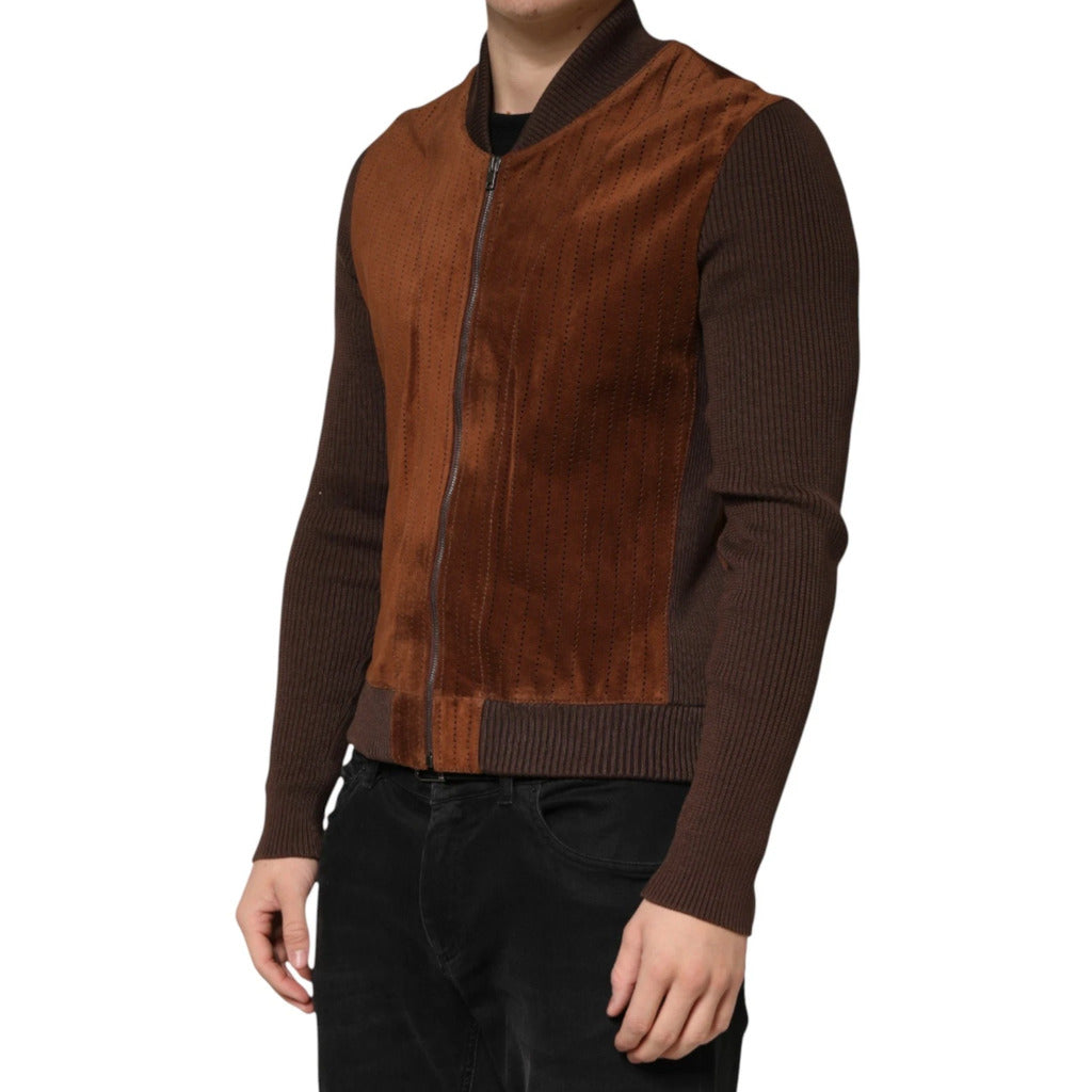 Dolce & Gabbana Suede Brown Velvet Calfskin Jacket — view 3