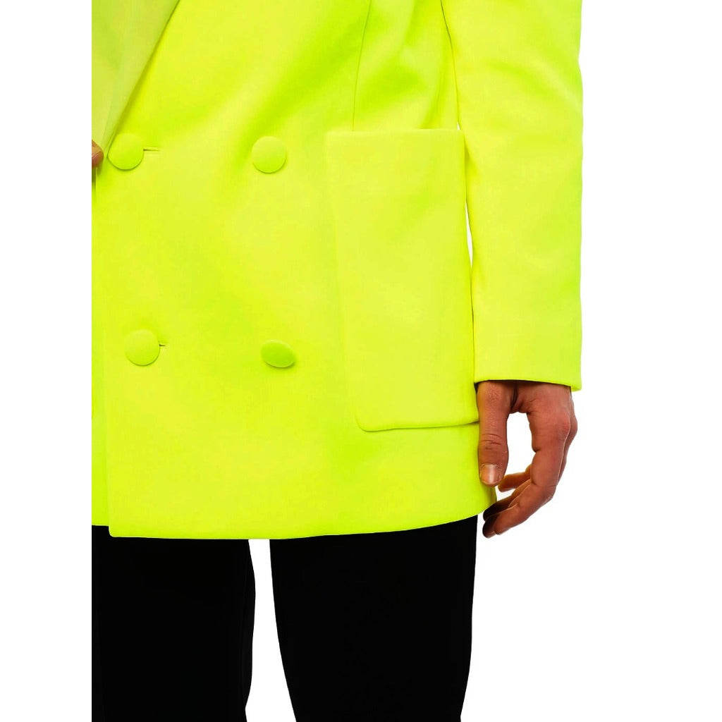 Balmain Polyester Blazer Doppiopetto Giallo Fluo — view 3