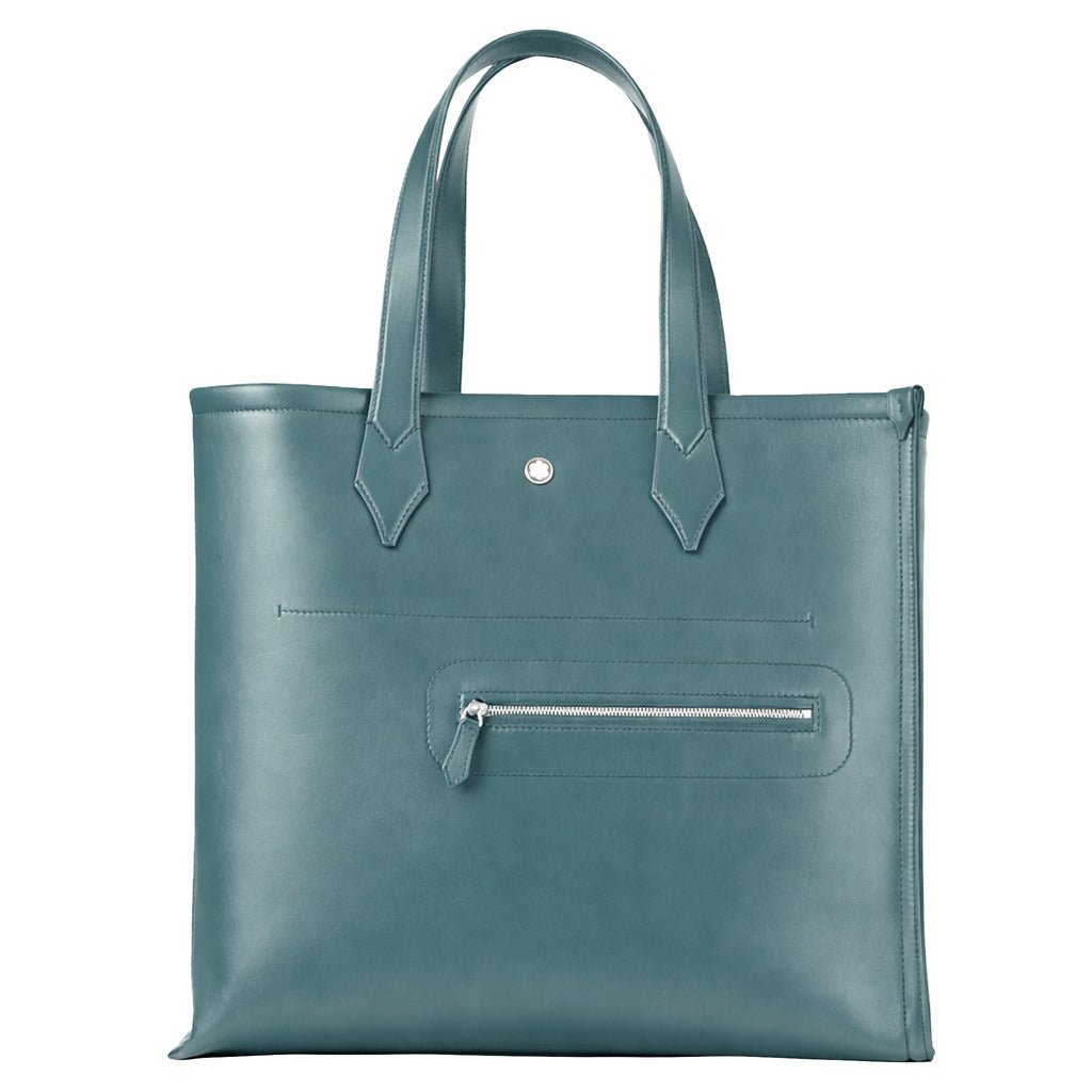 Siebentaschen Leather Shoulder Bag Blue