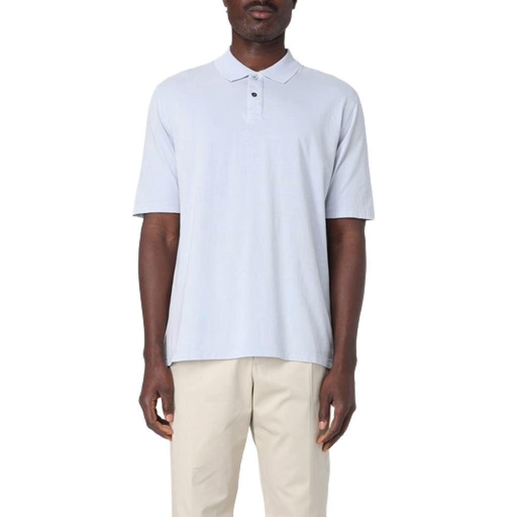 Alpha Studio Cotton Polo Ghiaccio — view 2