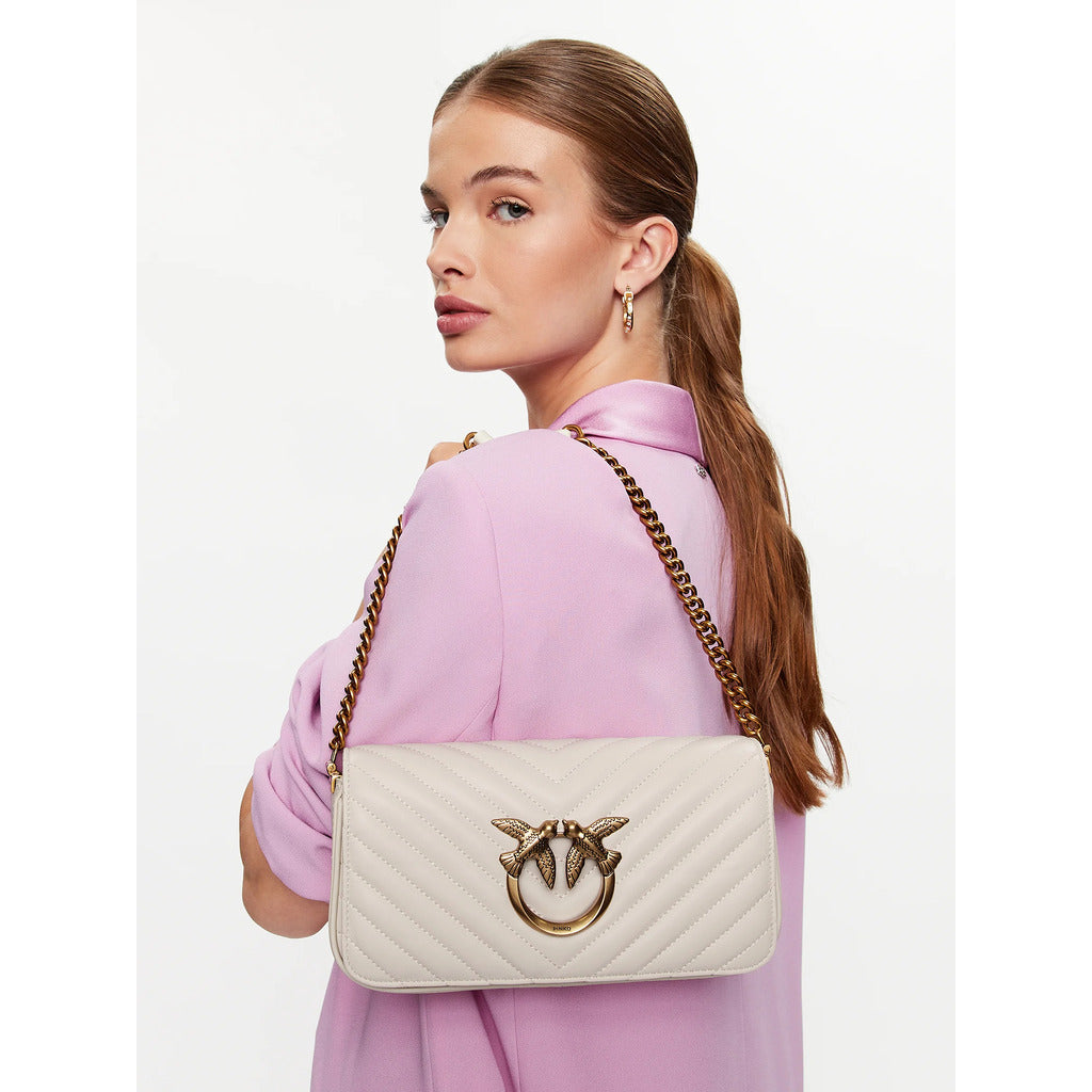 Pinko Leather Crossbody Bag White — view 5