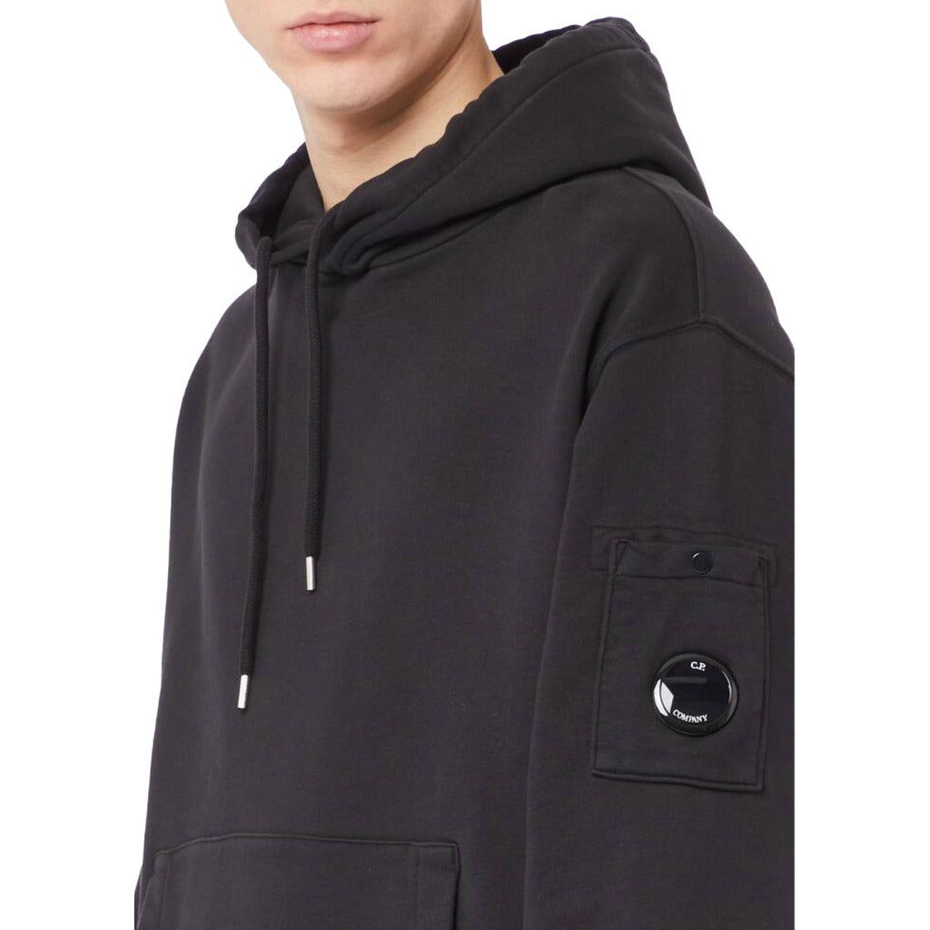 C.P. Company Cotton Sweatshirt Diagonal Goggles Black — view 3