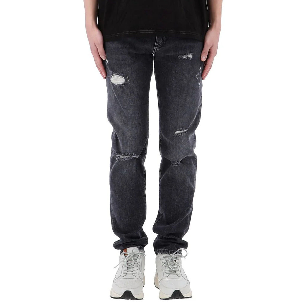 Dolce & Gabbana Cotton Lucky Chance Logo Distressed Denim Grey — view 3
