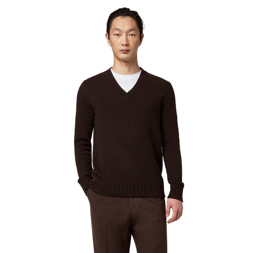 Alpha Studio Wool Sweater Dark Brown
