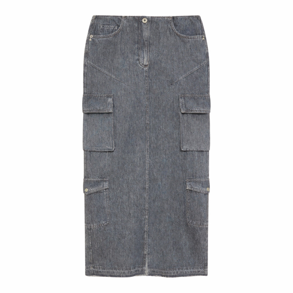 Patrizia Pepe Skirt Grey Denim Gray