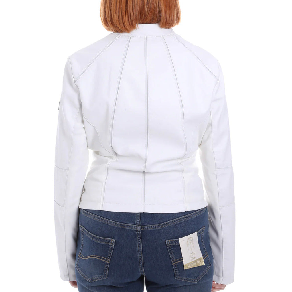Yes Zee Leather Jacket Ecopelle White — view 2