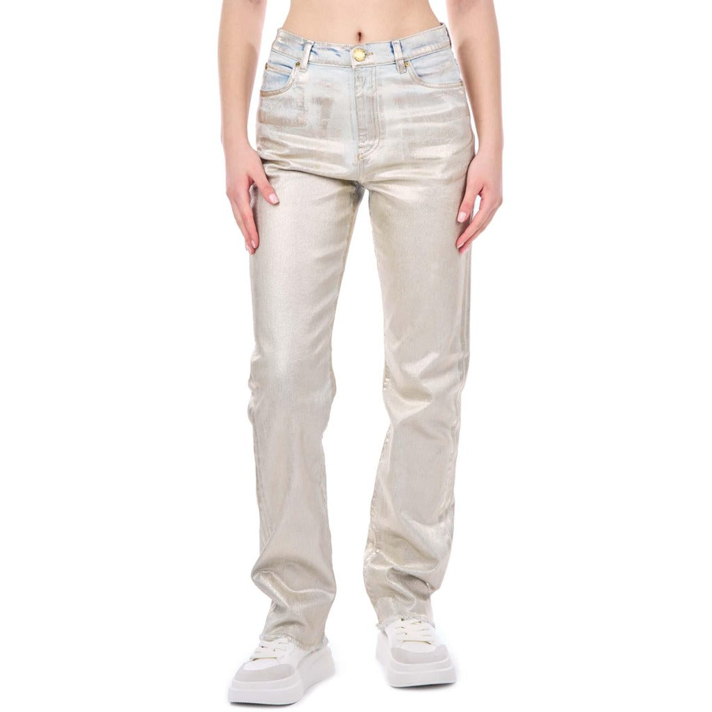 Pinko Cotton Jeans Roxanne Straight Silver — view 3