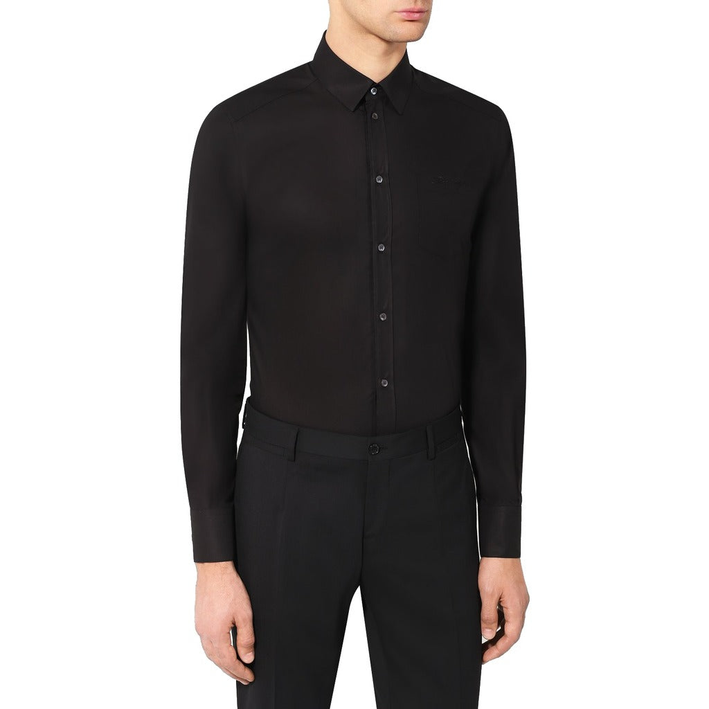 Dolce & Gabbana Cotton Shirt Gold Nera Black — view 2