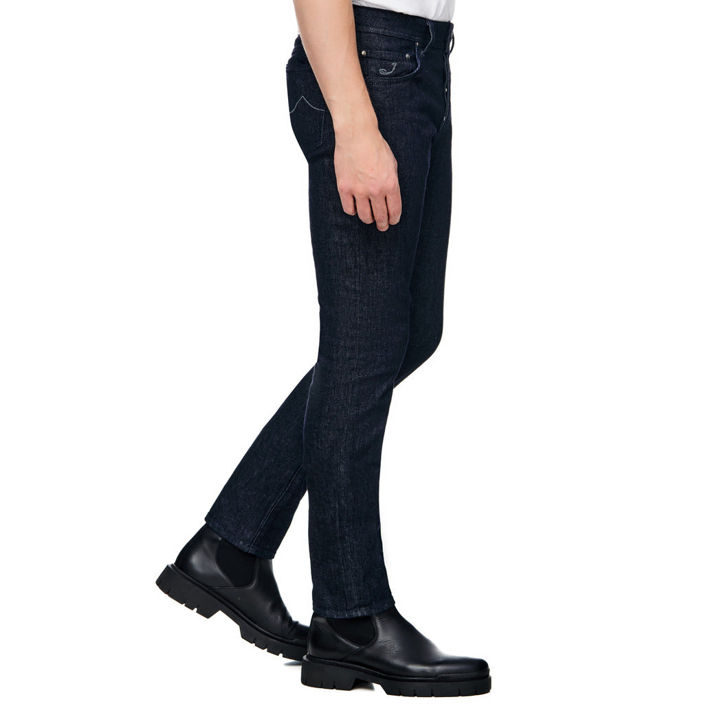 Jacob Cohen Leather Jeans Denim Blue — view 3