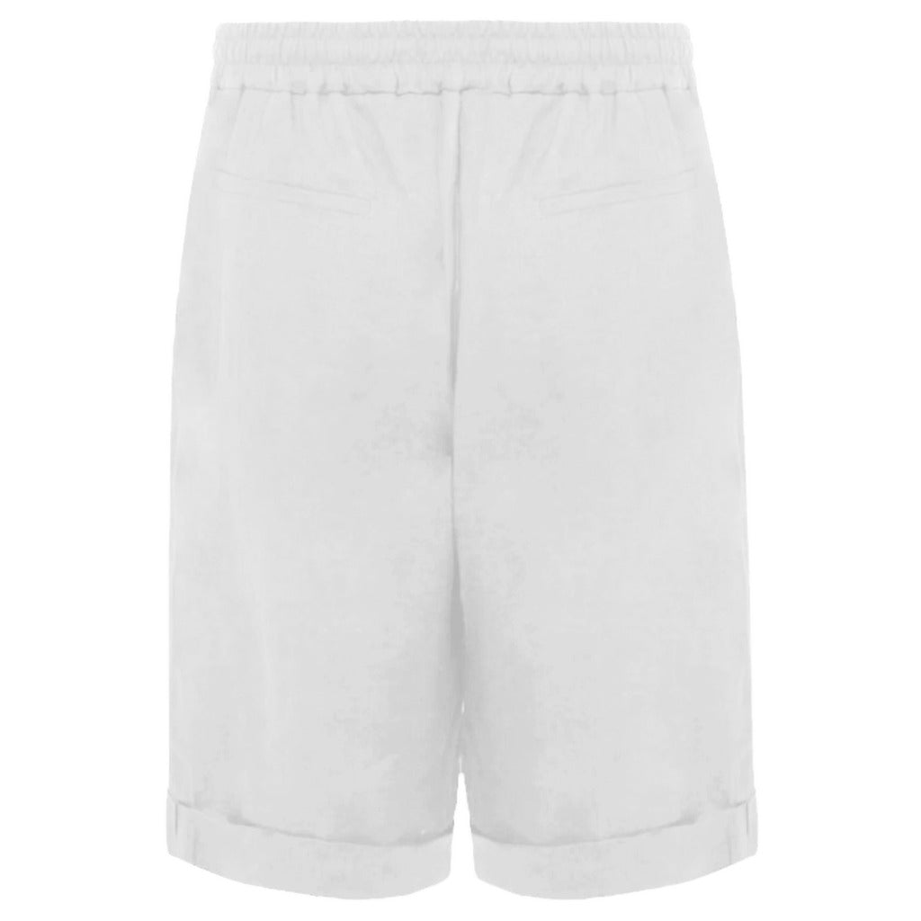 Alpha Studio Linen Bermuda Lino Navetta White — view 2