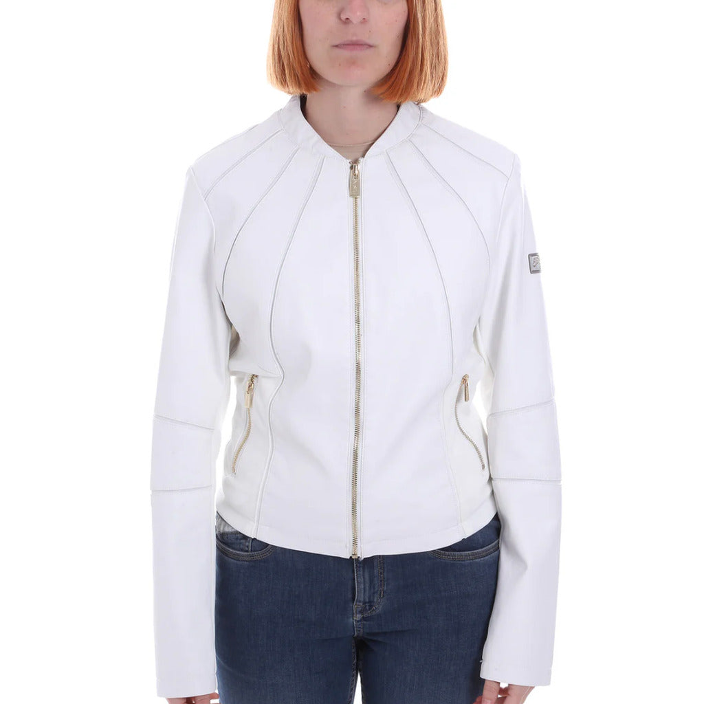 Yes Zee Leather Jacket Ecopelle White — view 3