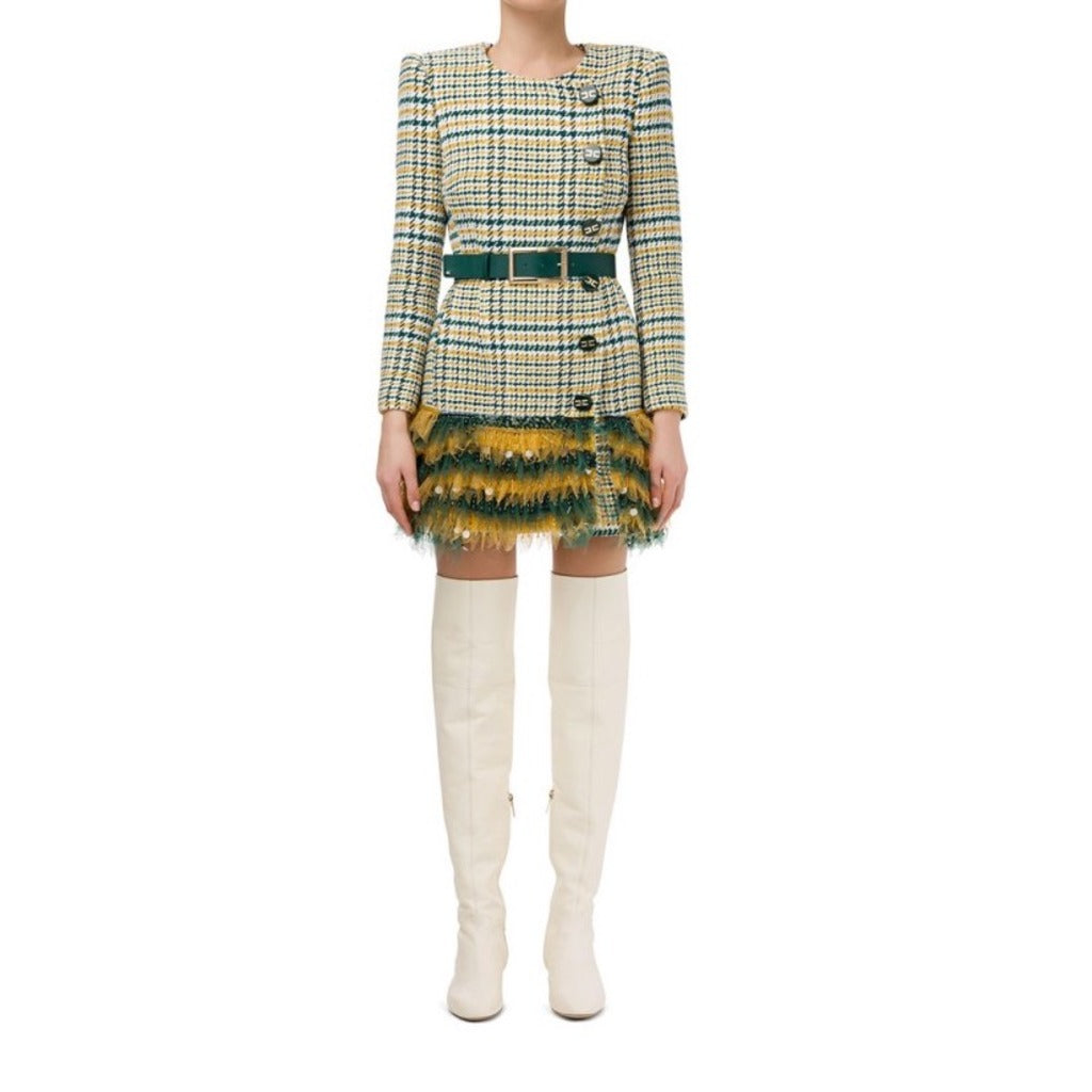Elisabetta Franchi Dress, Green, White And Yellow Color With — view 2