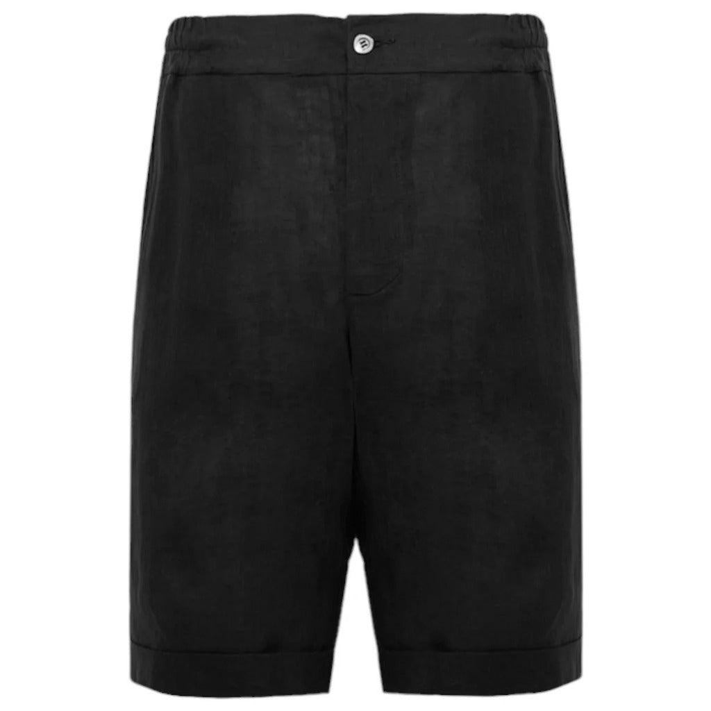 Alpha Studio Linen Shorts Black