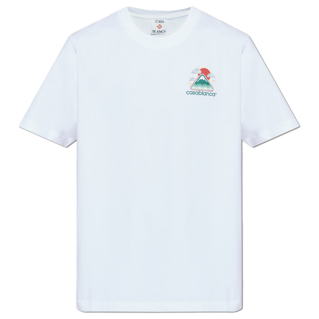 Casablanca Cotton T-Shirt Montagne Ondulée White — view 5