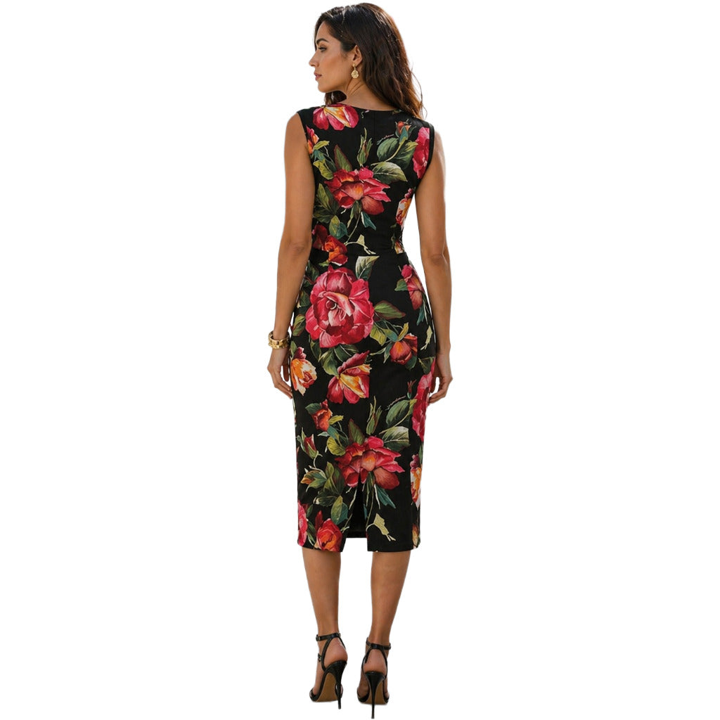 Dolce & Gabbana Dress Smanicato Floreale Black — view 2