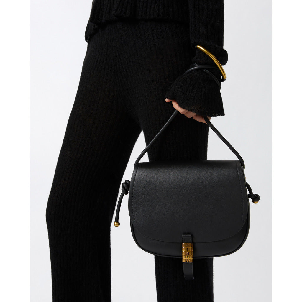 Pinko Leather Saddle Classic Nero Gold — view 4