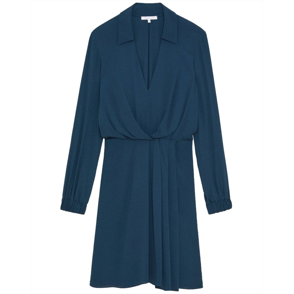 Patrizia Pepe Viscose Dress Midi Petrol Blue — view 5