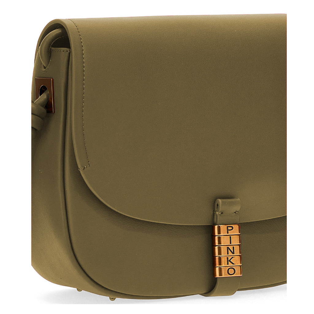 Pinko Leather Saddle Classic Verde Gold — view 3