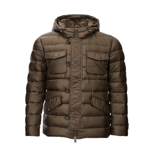 Add Waterproof Jacket With Hood And Four Pockets Brown — view 2