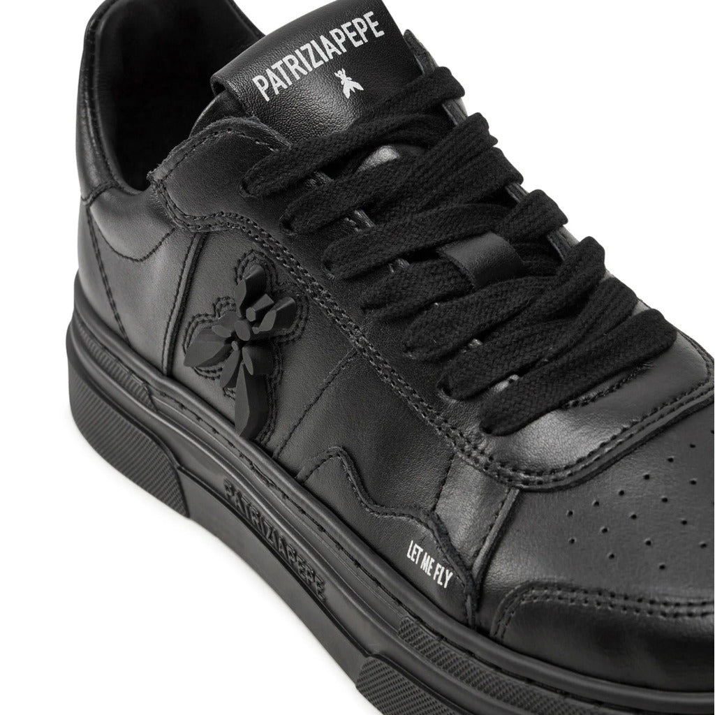 Patrizia Pepe Calfskin Sneakers Pelle Nera Black — view 5