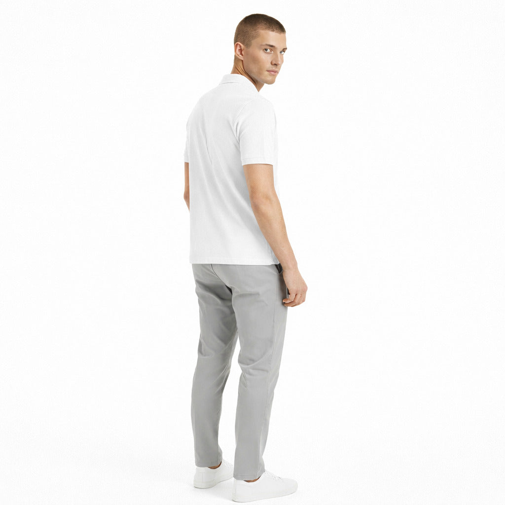 Alpha Studio Cotton Polo Piquet White — view 3