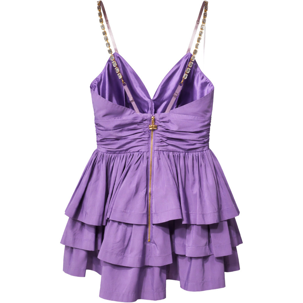 Elisabetta Franchi Dress Corto Ruches Purple — view 3