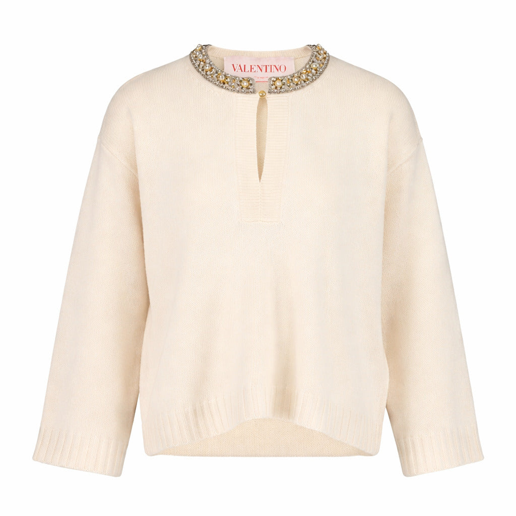 Valentino Garavani Wool Sweater Cream White
