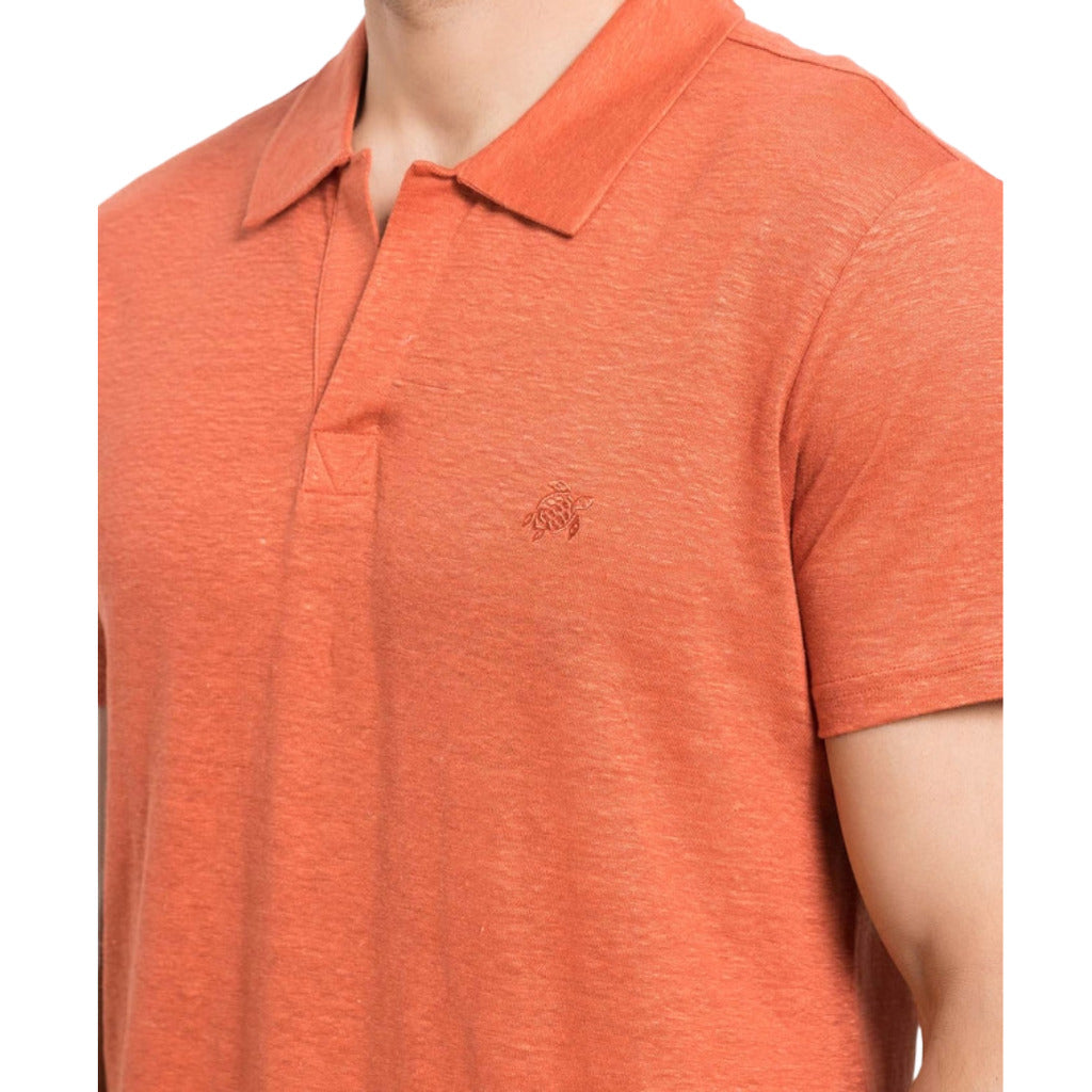 Vilebrequin Linen Polo Arancione Abricot — view 3