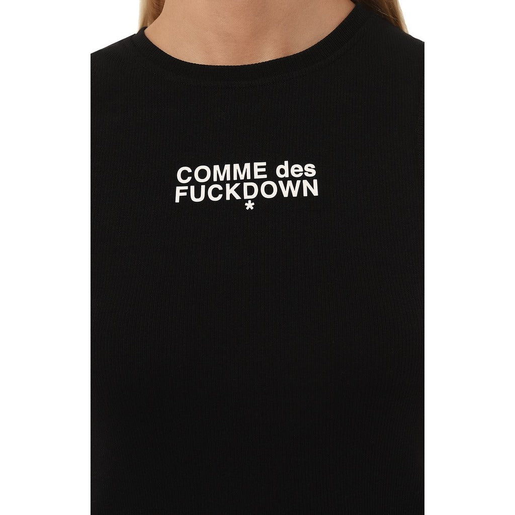Comme Des Fuckdown Cotton Tank Top Costina Nera Black — view 5