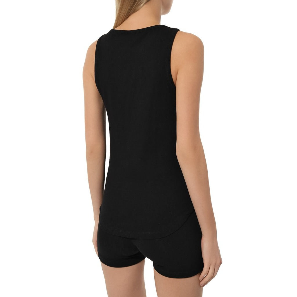 Comme Des Fuckdown Cotton Tank Top Costina Nera Black — view 3
