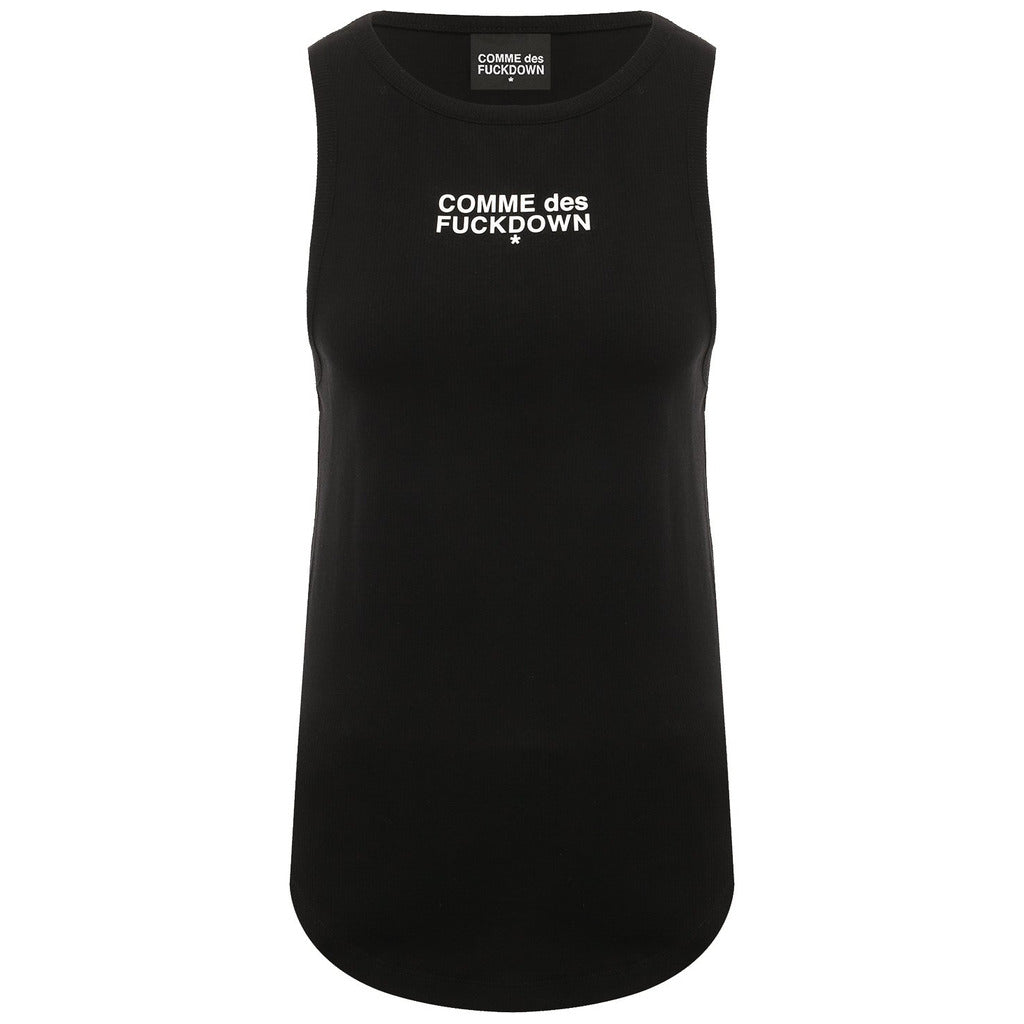 Comme Des Fuckdown Cotton Tank Top Costina Nera Black