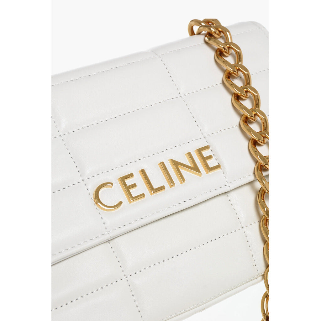 Celine Calfskin Céline Quilted Bag White — view 4