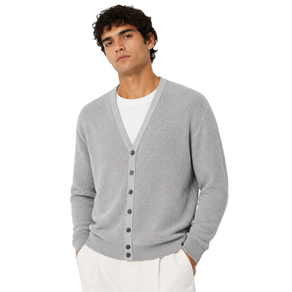 Dolce & Gabbana Silk Cardigan Henley Gray