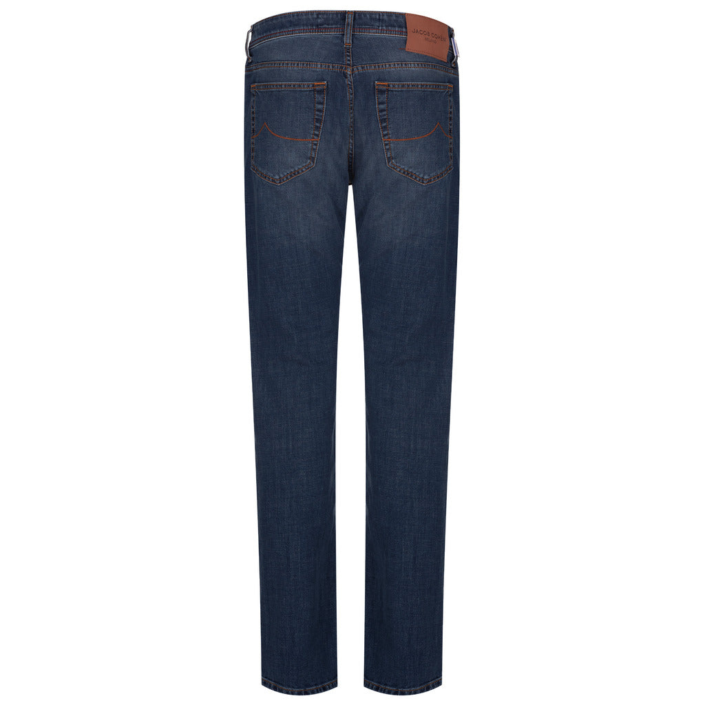 Jacob Cohen Leather Jeans Denim Blue — view 2