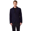 Alpha Studio knit Wool Jacket Blue