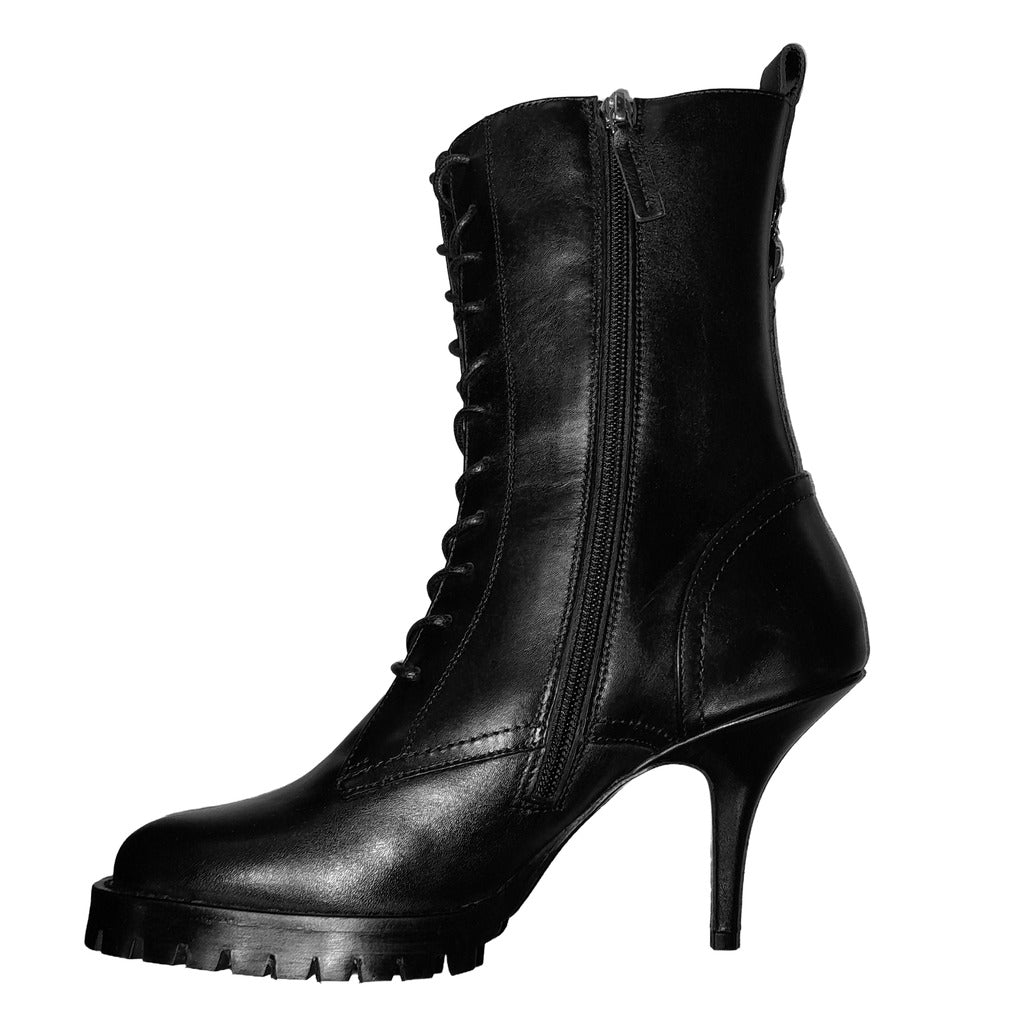 Patrizia Pepe Calfskin Stivaletti Pelle Carrarmato Black — view 2