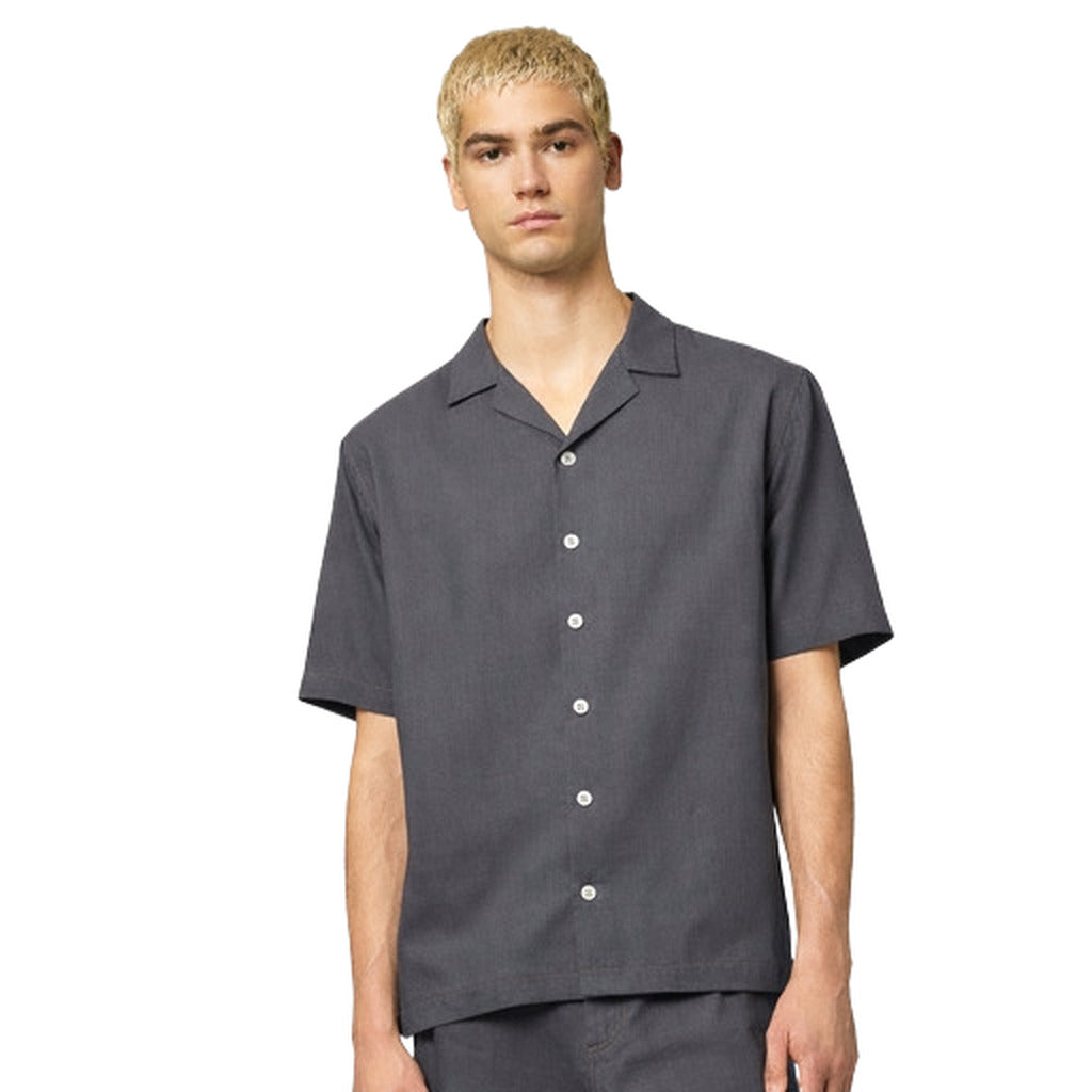 Alpha Studio Shirt Bowling Linen Grey